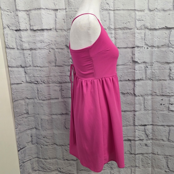 Everly Hot Pink Mini Dress With Strapy Back Size Small - Picture 7 of 13